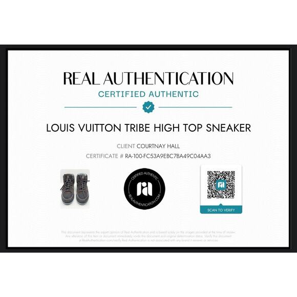 RARE!!! LOUIS VUITTON Tribe Blue Brown Suede Nubuck High Top Sneakers Sz LV 6.5 - Picture 16 of 16